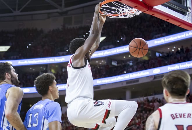 NC State redshirt sophomore center DJ Funderburk finished with 15 points and five rebounds, but the Wolfpack lost 90-82 to North Carolina on Tuesday at PNC Arena.