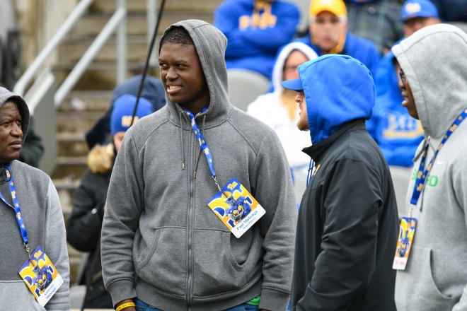 Four-star OL Paul Mubenga visited Pitt on Saturday. 