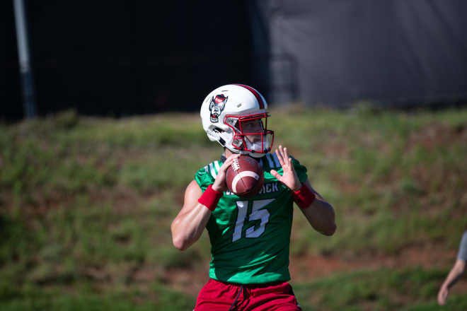 NC State Wolfpack football quarterback Ty Evans