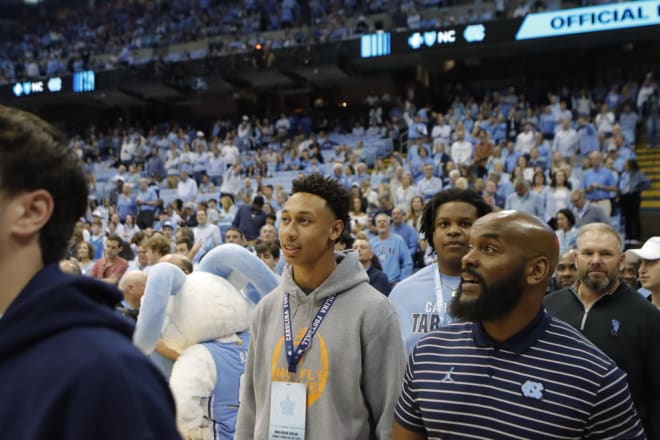 Class of 2024 cornerback Malcolm Ziglar on campus at the UNC-Duke basketball game in March.