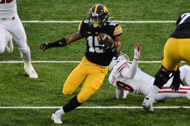 Tyler Goodson leads the Iowa offense against the Hoosiers. 