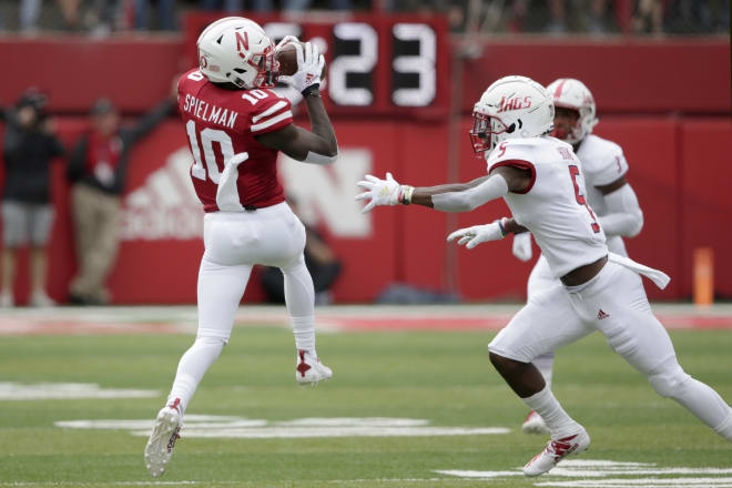 Nebraska receiver JD Spielman was one of the few bright spots for the offense on Saturday.