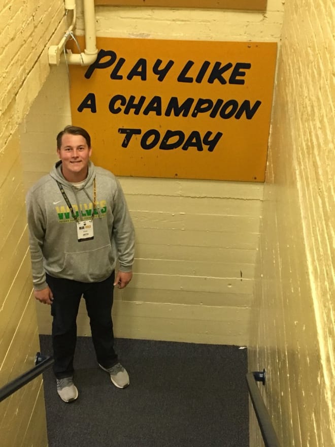 2020 OL Seth McLaughlin enjoyed his time at Notre Dame last weekend 