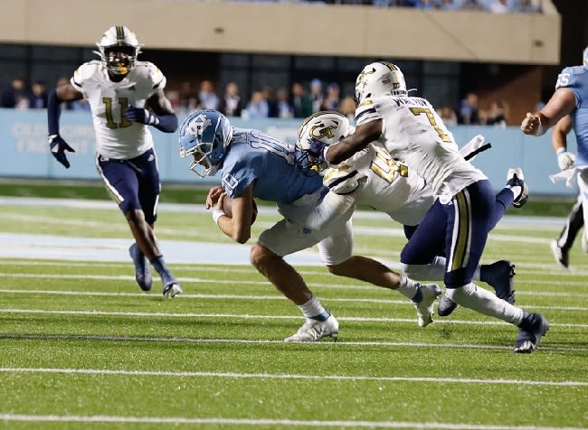 Georgia Tech has sacked UNC 14 times over the last two sesaons, including getting six last fall.
