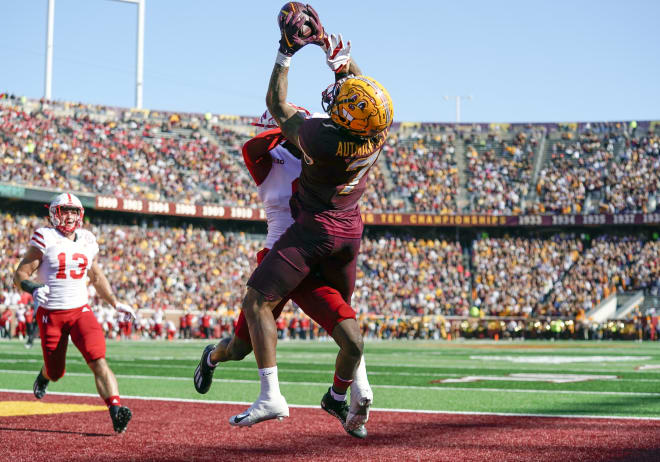 Chris Autman-Bell hauls in the touchdown catch against Nebraska (Photo: Nick Wosika-USA TODAY Sports)