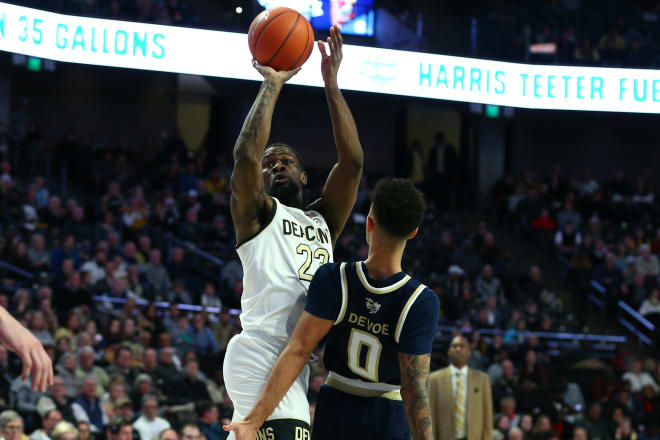 Wake Forest transfer guard Chaundee Brown rises for a jump shot against Notre Dame
