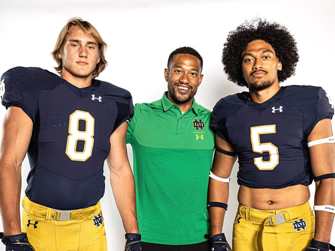 Joshua Burnham (left), Marcus Freeman (middle) and Niuafe Tuihalamaka (right) over the weekend.