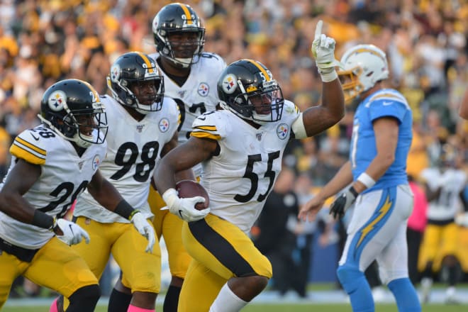 The Pittsburgh Steelers' Devin Bush Jr. was one of two Michigan football rookie defenders to score a touchdown in week six of NFL action. 