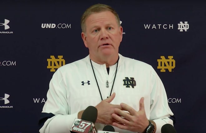 Brian Kelly and the Irish held their seventh spring practice Friday morning.