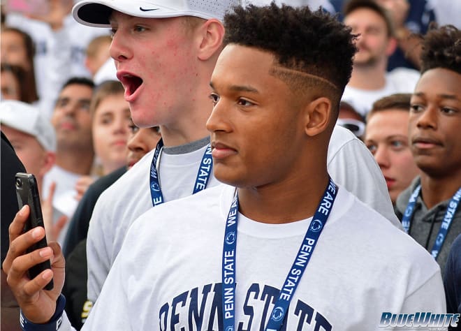 Humphries takes in the atmosphere as the team arrives at Beaver Stadium Saturday evening. 