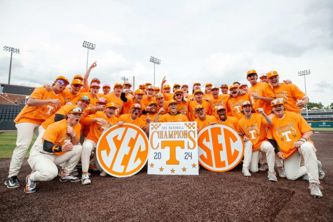 Tennessee clinched a share of the SEC title and the No. 1 seed in the SEC Tournament next week with its 4-1 win over South Carolina on Saturday. 