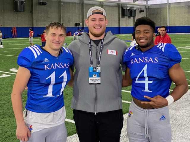 Lovelace (middle) saw Grimm and Neal at a spring practice