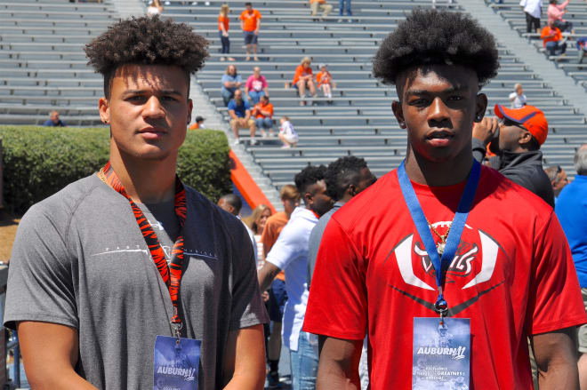 Gatewood (left) and Ross spent a lot of time together Saturday in Auburn.