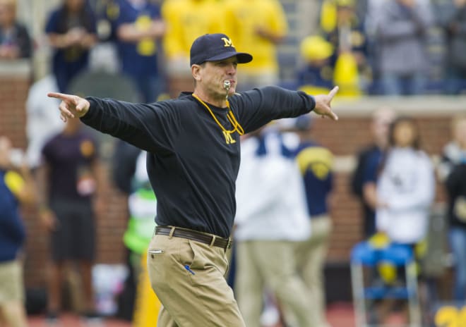 Michigan Wolverines head football coach Jim Harbaugh has won 49 games at U-M.