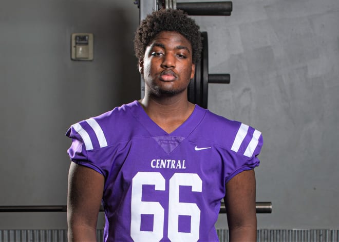 Caleb Pyfrom offensive tackle from Omaha Central offered by