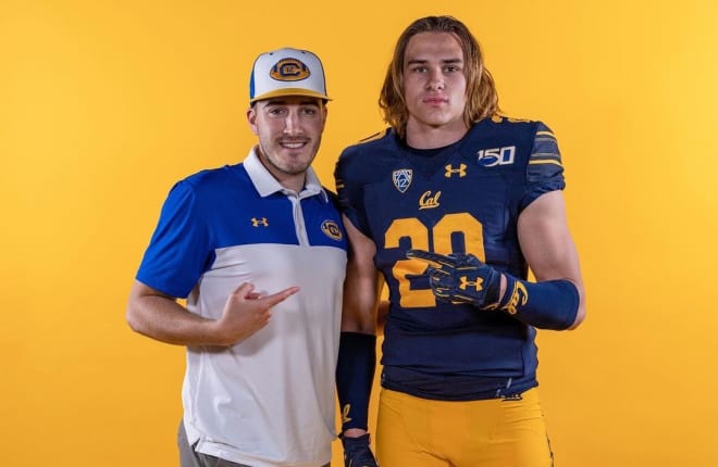 Pictured here with director of player personnel Marshall Cherrington, Blake Nichelson says Cal's coaches have remained in consistent contact with him this spring.