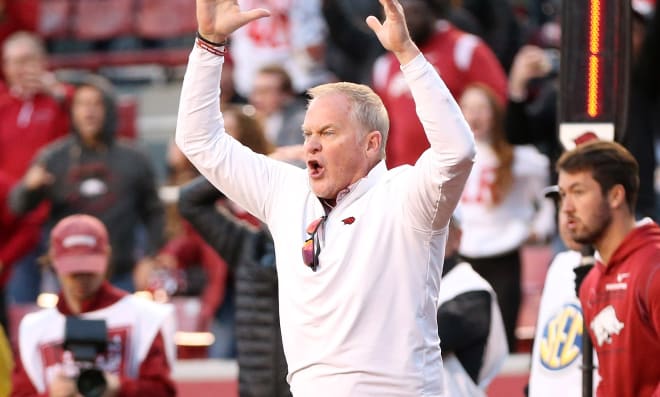 Arkansas Athletics Director Hunter Yurachek during a home football game at Razorback Stadium against Liberty 