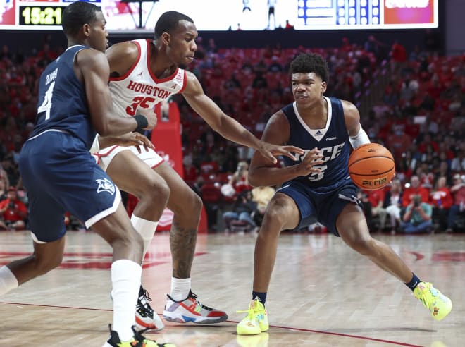 Cameron Sheffield, right, makes a move a Houston during his career at Rice. 