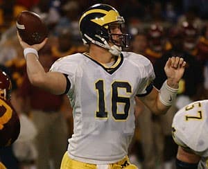 At the time he graduated, Navarre was the school leader in passing yards and touchdown passes. (Courtesy Michigan Athletics)