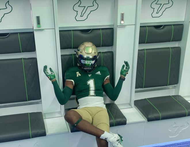 Wright poses during a summer visit to USF