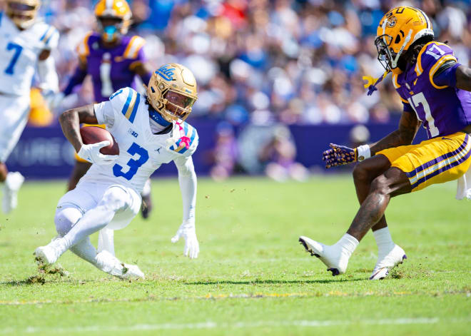 UCLA freshman wide receiver Kwazi Gilmer was among the players who had an eye-opening performance Saturday in a loss at No. 16 Louisiana State.