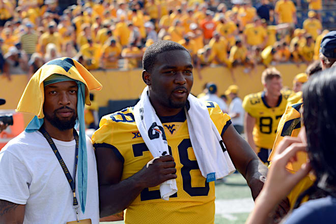 Jaylen Anderson made his first formal appearance at WVU on the sideline at Saturday's Virginia Tech game.