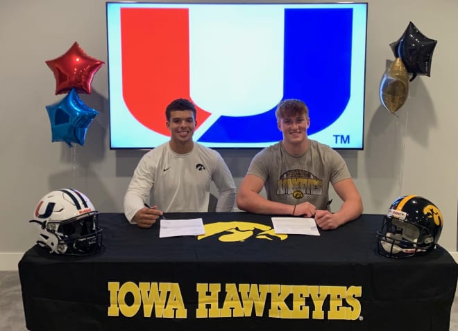 Jaden Harrell, left, will be rooming with Urbandale teammate Max Llewellyn at Iowa.