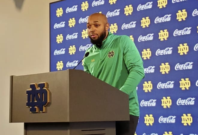 Notre Dame wide receivers coach Mike Brown is in his first recruiting cycle with the Irish after strong performances on the trail at Wisconsin and Cincinnati.