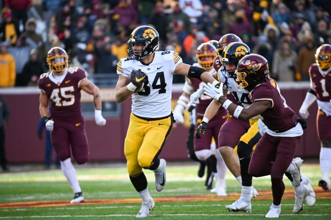 Iowa senior tight end Sam LaPorta has been named the Kwalick-Clark Big Ten Tight End of the Year.