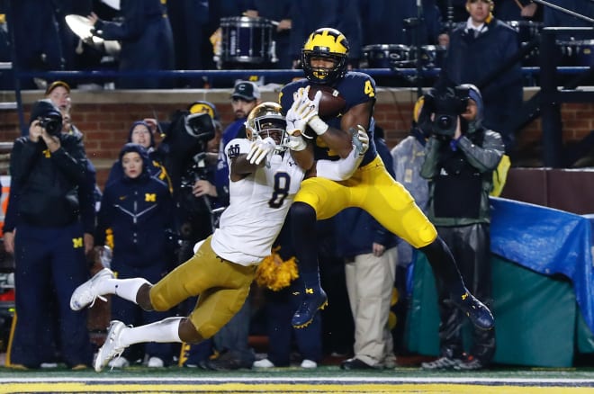 Michigan Wolverines football junior wideout Nico Collins' 20 catches and 374 yards are both the second most on the team this season.