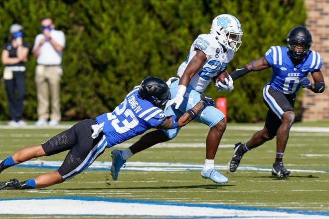 Javonte Williams set a UNC single-season record with 22 touchdowns this season. 