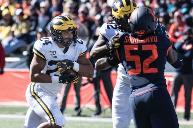 Freshman Zach Charbonnet is Michigan's leading rusher through six games. 