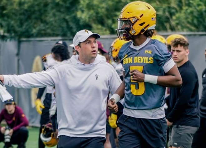 ASU head coach Kenny Dillingham and QB Jaden Rashada