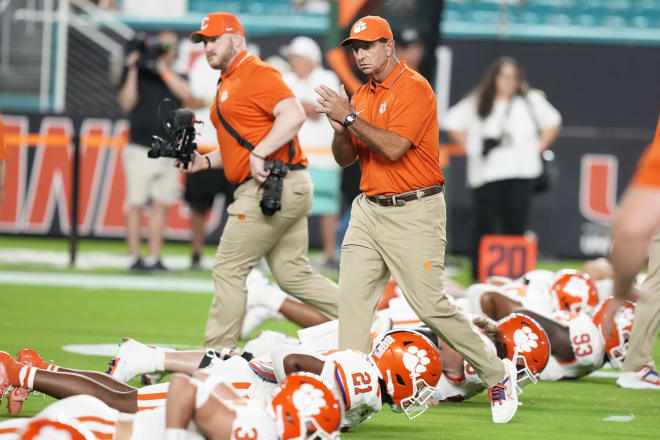 Swinney's team is a 3.5-point underdog to No. 12 Notre Dame, Saturday's opponent.