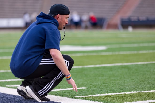 UTEP head coach Scotty Walden looks on from the sideline as his team practices
