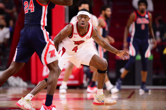 Freshman Davonte Davis provided a spark in Arkansas' 74-59 win over Ole Miss on Wednesday.