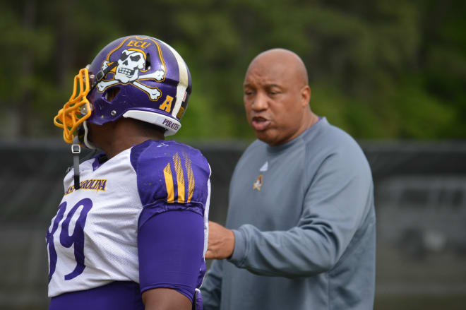 First year East Carolina defensive line coach Robert Prunty is quickly molding a formidable group.
