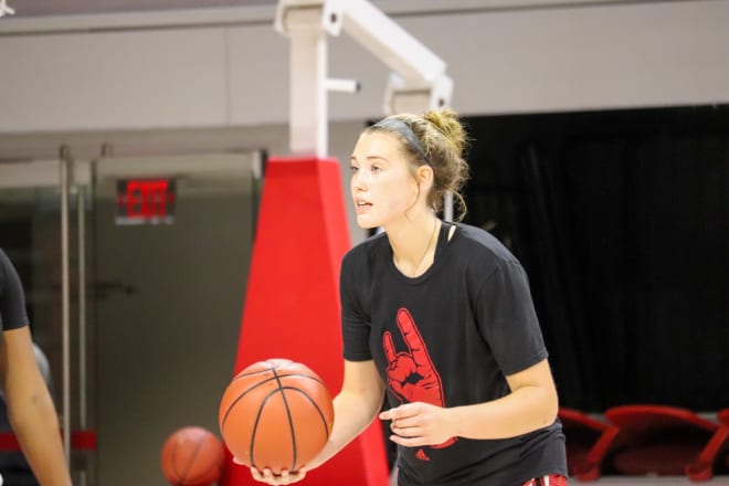NC State freshman forward Elle Sutphin of Pilot Mountain, N.C., is redshirting this season after she enrolled early.