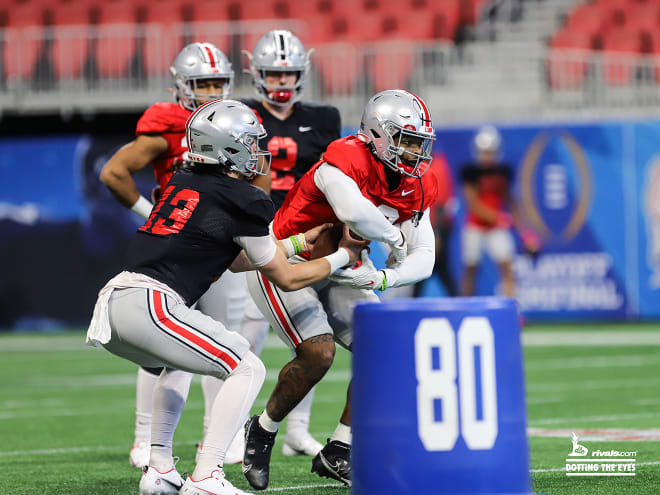 Ohio State practiced on Wednesday morning in Atlanta. (Birm/DTE)