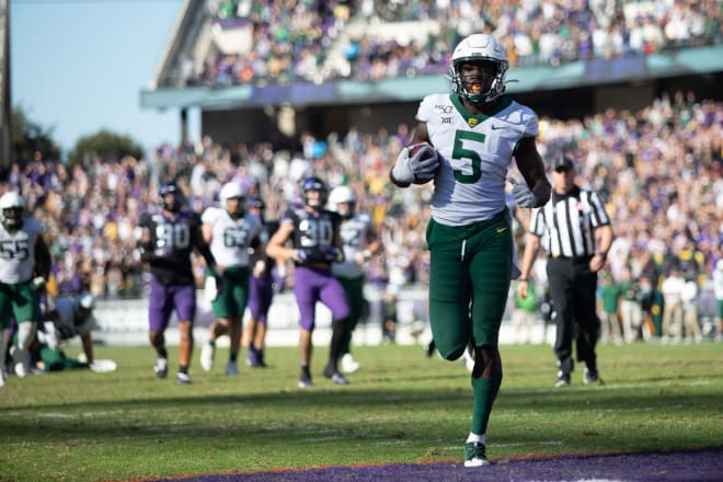 Denzel Mims scoring on the 20-yard TD pass in the second overtime. Baylor converted 4th and 5 at the TCU 20.