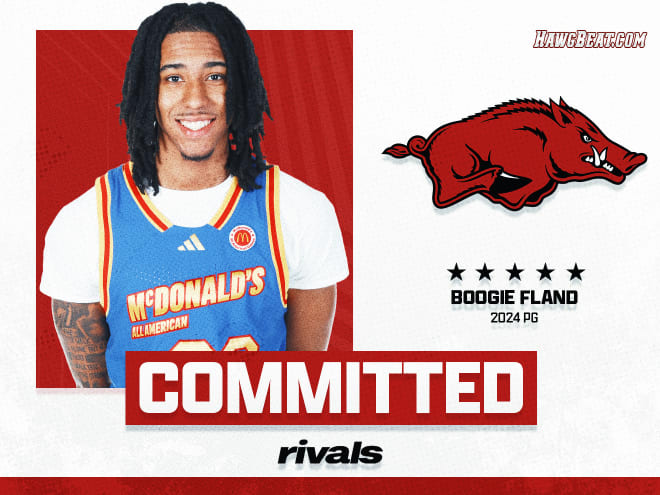 5-star PG Boogie Fland has committed to Arkansas.