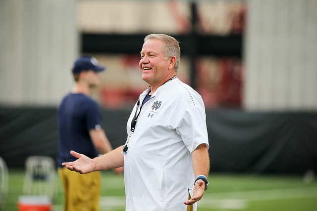 Brian Kelly is on the recruiting trail.