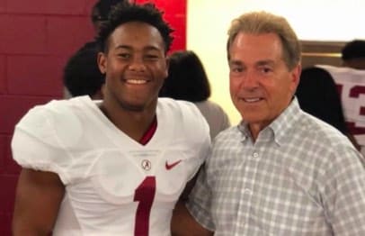 Rivals four-star receiver Wandale Robinson with Nick Saban