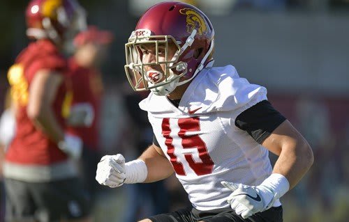 USC safety Talanoa Hufanga is showing no lingering effects from offseason surgery for a second broken collarbone.
