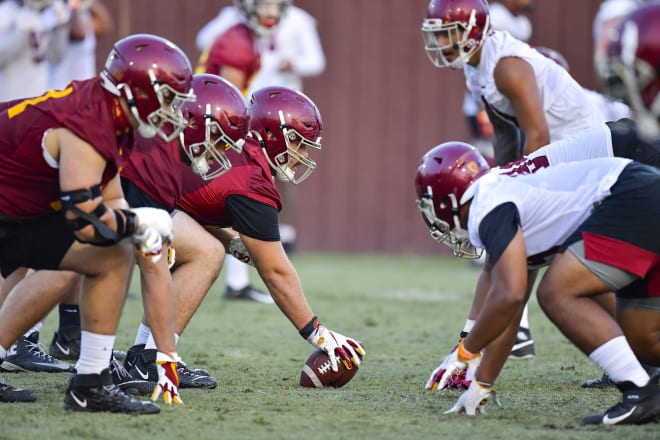 The offensive line gets to work Friday.