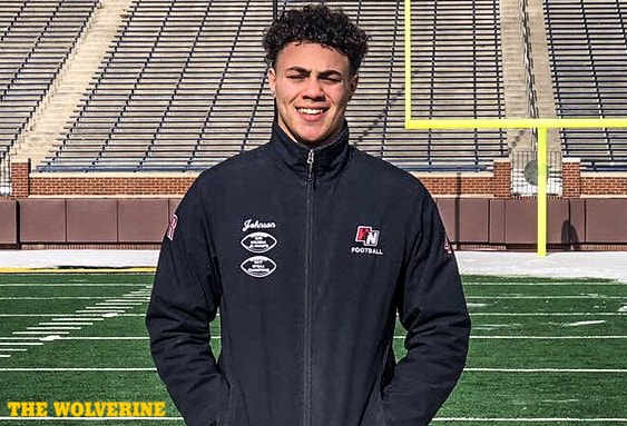 Four-star tight end Theo Johnson is visiting Michigan this month. 