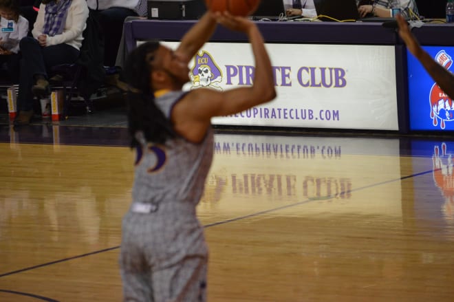 Shawn Williams tossed in a personal best eight three-point jumpers in ECU's overtime loss to Tulsa.