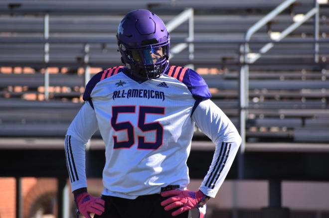 Rivals100 offensive lineman Josh Conerly at All-American Bowl practice in San Antonio, Texas.