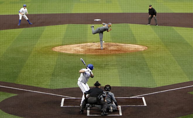 Tennessee's Chase Burns delivered a pitch during Thursday night's series opener at Kentucky Proud Park.