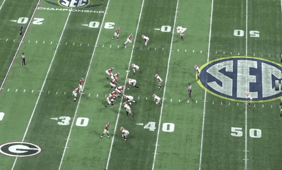Georgia brings a 5-man pressure and forces an incompletion.